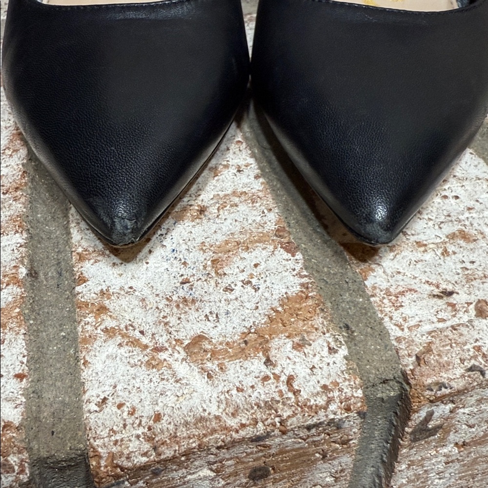 Sam Edelman Black Leather Hinda Cross Strap Pointed-Toe Pumps Heels - Picture 11 of 12
